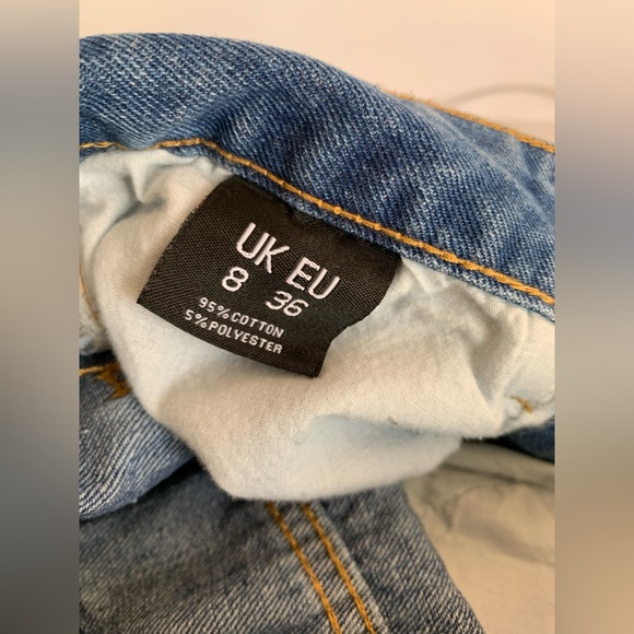 Nasty Gal Denim Debbie Pull On High Waisted Tapered Mom Jeans 26 Light Blue Wash - Picture 10 of 12